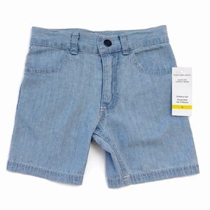 Calvin Klein Toddler Denim Shorts Size 4 Light Wash NWT Boys Girls.